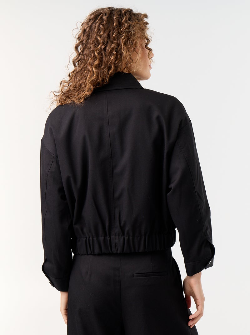 Veste fluide avec ouverture zippée Noir - Kiabi