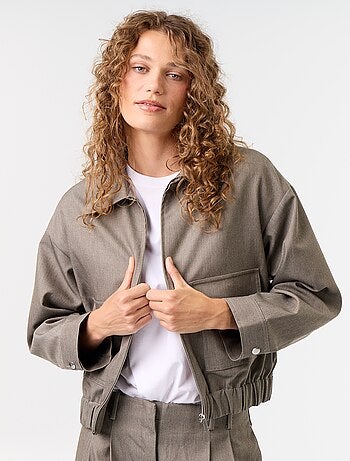 Veste fluide avec ouverture zippée
