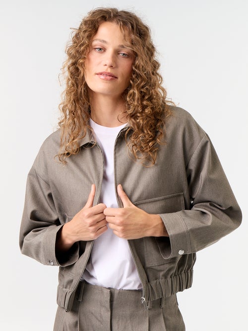 Veste fluide avec ouverture zippée - Kiabi