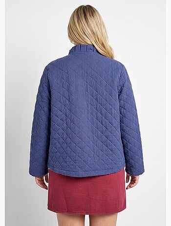 Veste gaze coton matelassée, col plissé - afibel