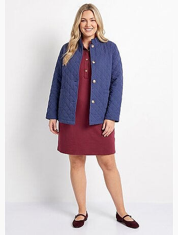 Veste gaze coton matelassée, col plissé - afibel