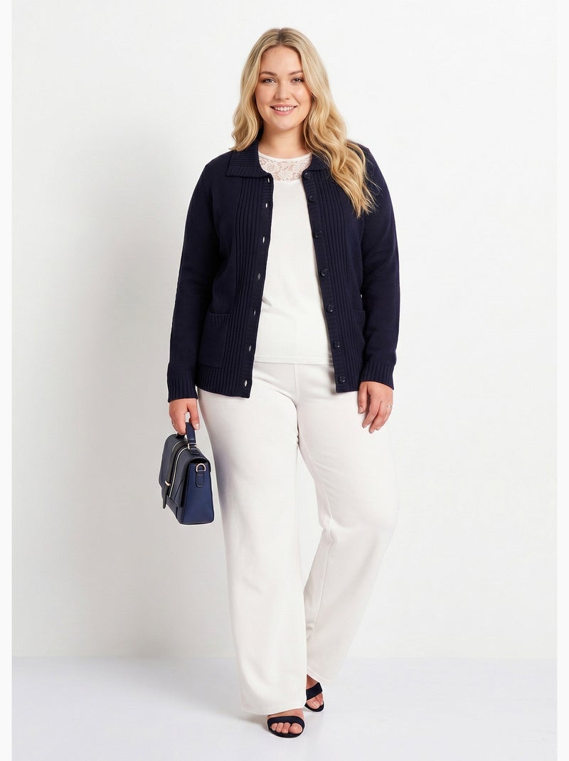 Veste gilet court épais - Afibel Bleu marine - Kiabi
