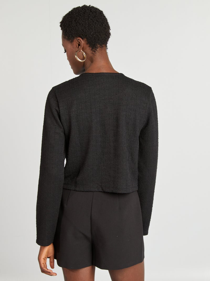 Veste gilet cropped 'JDY' noir - Kiabi