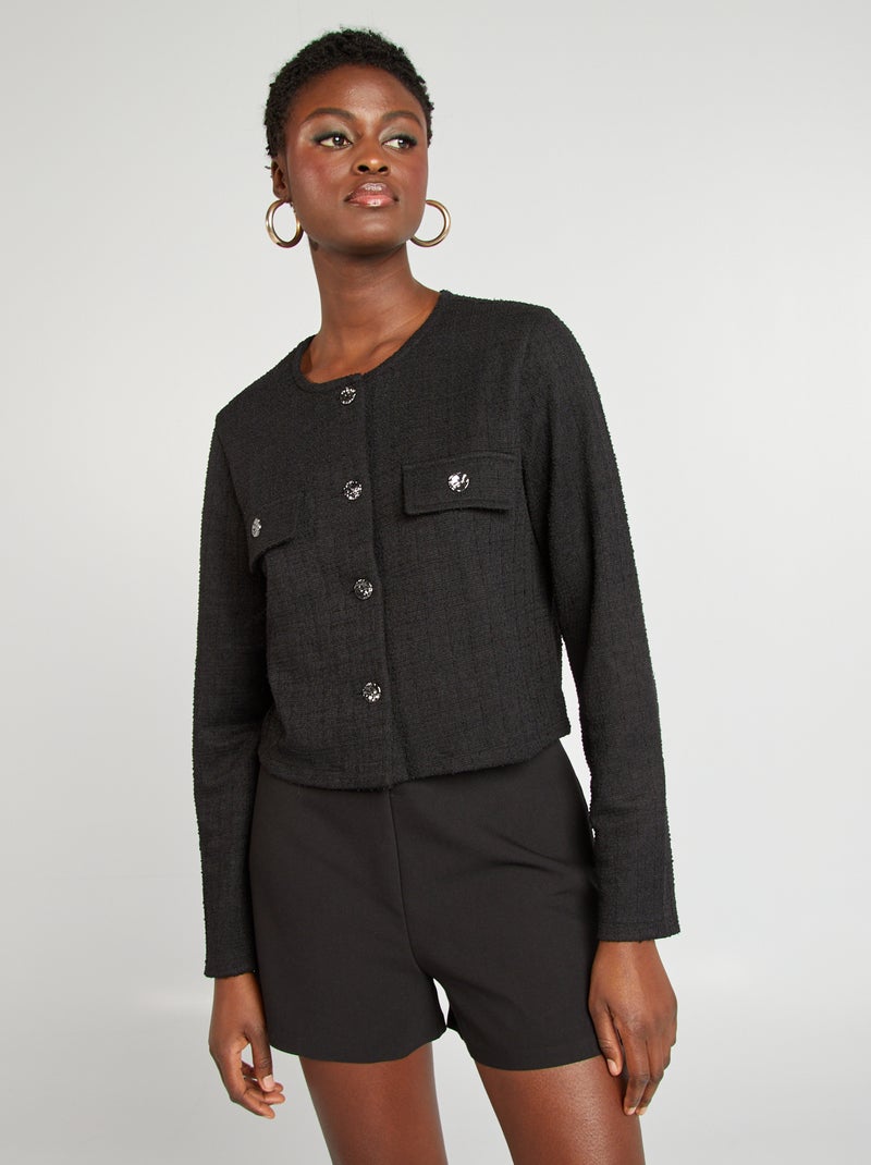 Veste gilet cropped 'JDY' noir - Kiabi