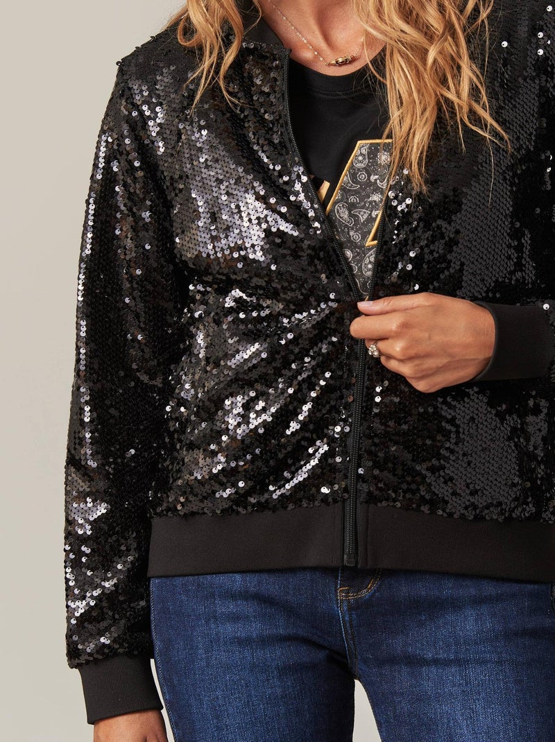 Veste glamour à sequins  'Deeluxe' Noir - Kiabi