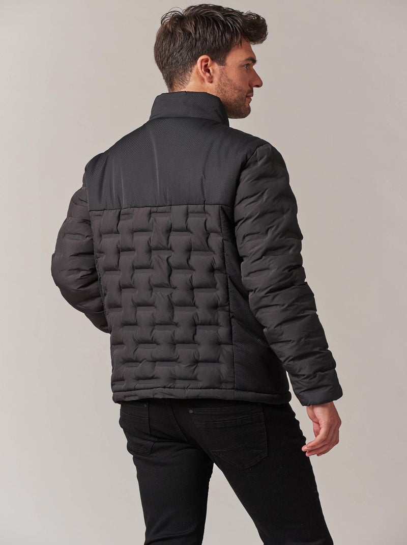 Veste homme bi-matière au matelassage graphique 'Deeluxe' Noir - Kiabi