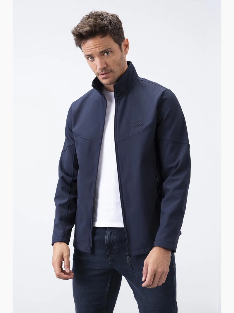 Veste homme unie en scuba, fermeture zippée tommy Bleu marine - Kiabi