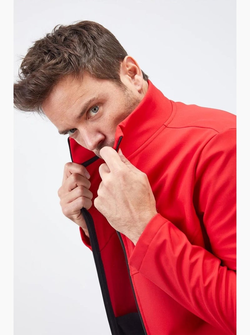 Veste homme unie en scuba, fermeture zippée tommy Rouge - Kiabi