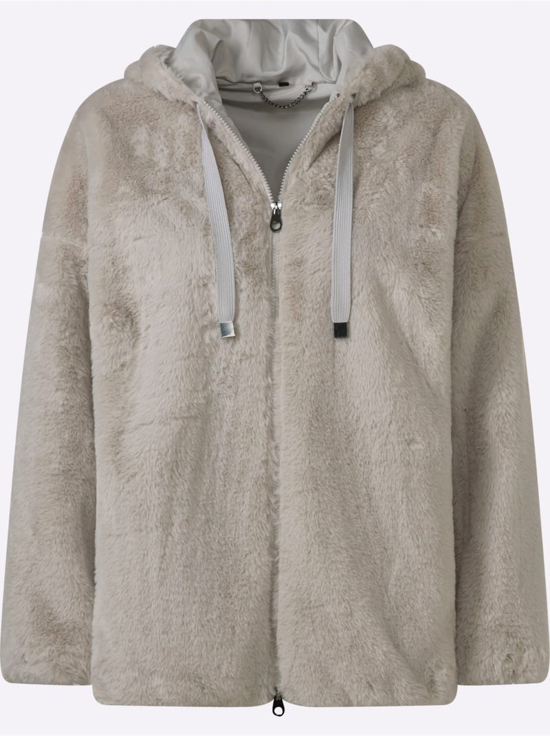 Veste Imitation Fourrure Allure Tendance - Taille Standard - Witt Gris clair - Kiabi