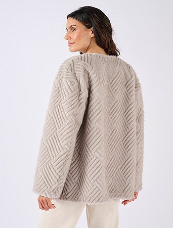 Veste imitation fourrure et suédine - Damart