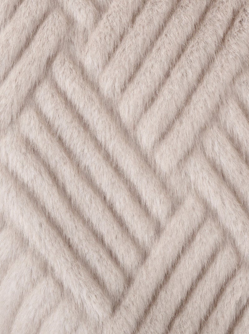 Veste imitation fourrure et suédine - Damart Gris - Kiabi