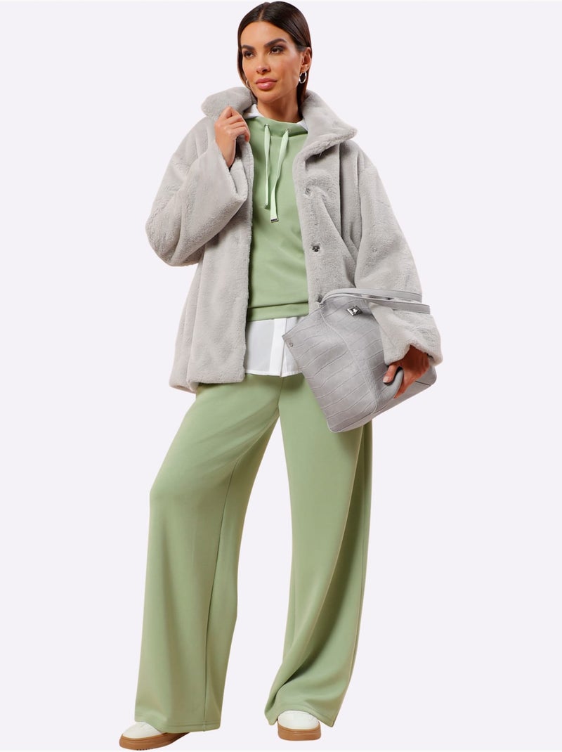 Veste Imitation Fourrure Imitation Fourrure De Qualité - Taille Standard - Helline Gris clair - Kiabi