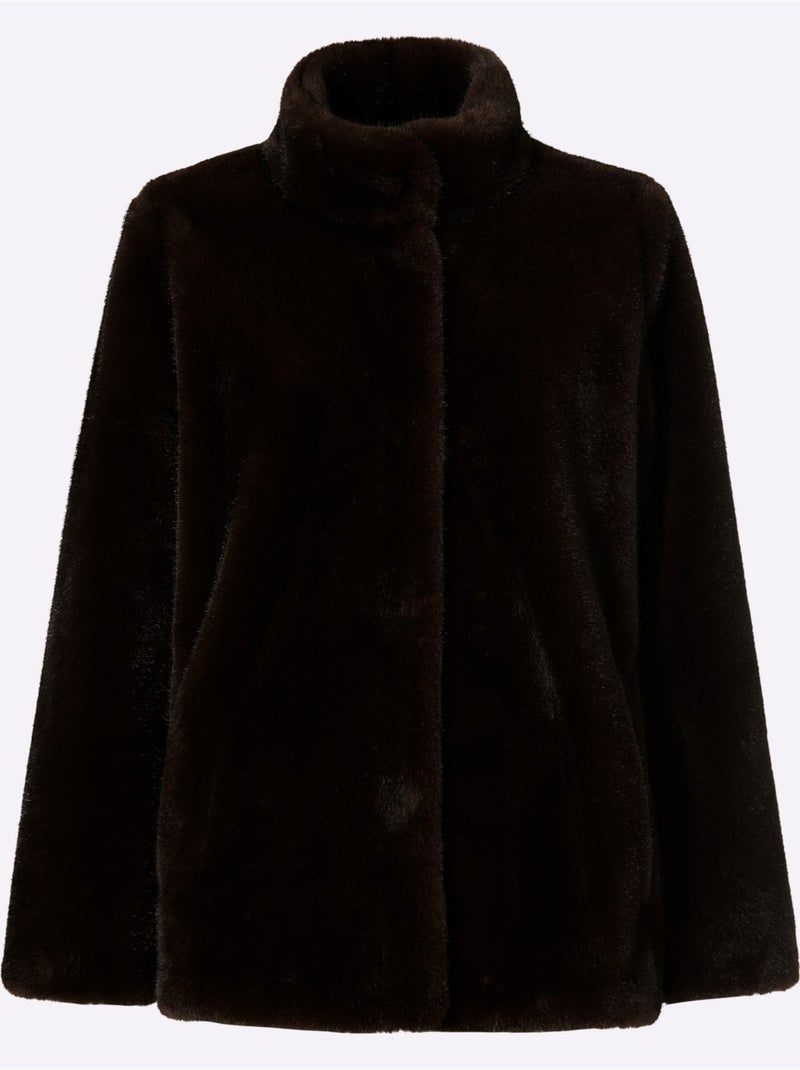 Veste Imitation Fourrure Imitation Fourrure De Qualité - Taille Standard - Helline Marron/Choco - Kiabi