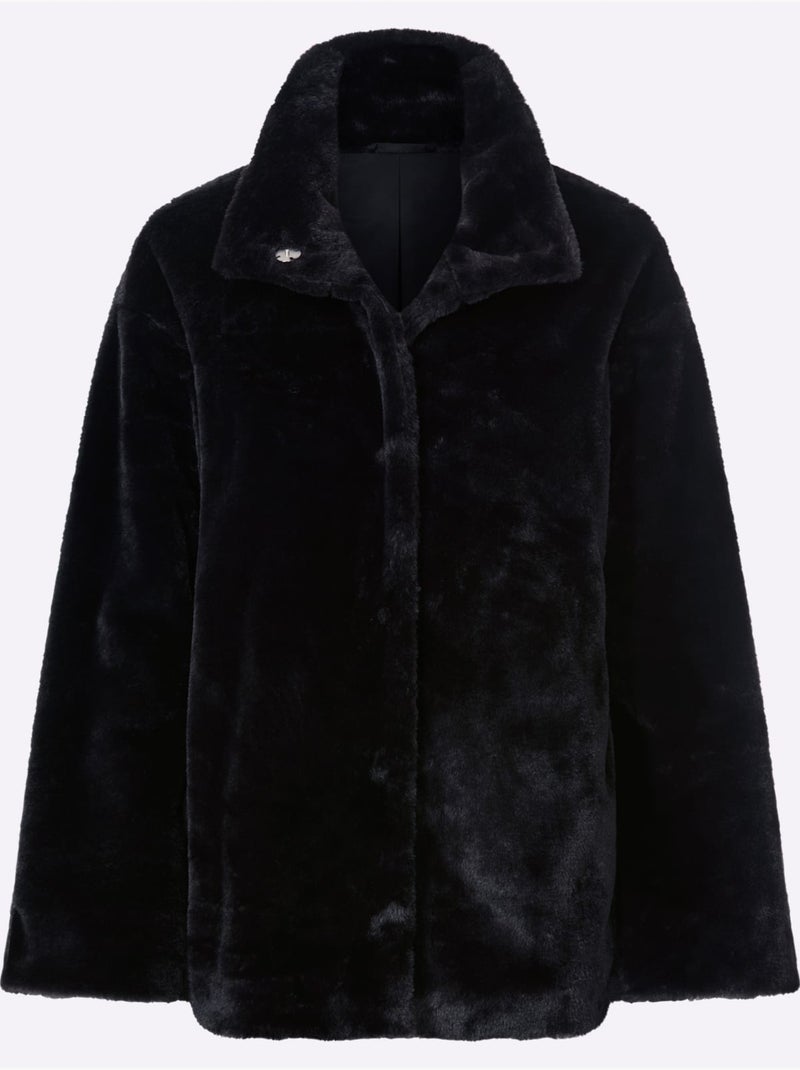 Veste Imitation Fourrure Imitation Fourrure De Qualité - Taille Standard - Helline Noir - Kiabi