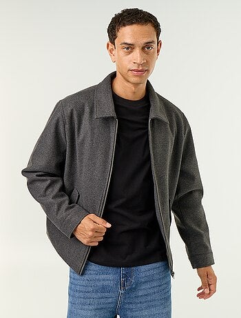 Veste imitation lainage col chemise