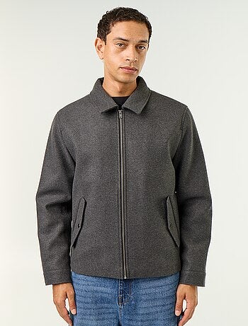 Veste imitation lainage col chemise