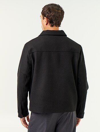 Veste imitation lainage col chemise