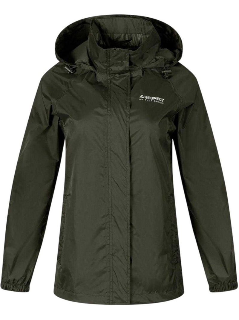 Veste imperméable motif/style uni - respect Vert kaki - Kiabi