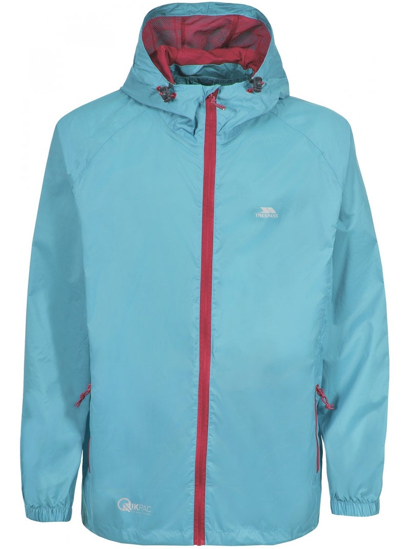 Veste imperméable repliable unisexe - trespass qikpac Bleu canard - Kiabi