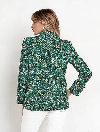 Veste imprimé arty, col tailleur
