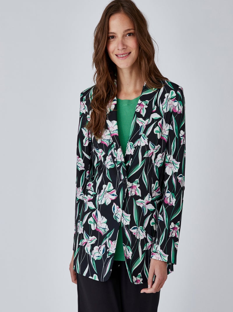 Veste imprimée en satin mat - damart Noir - Kiabi