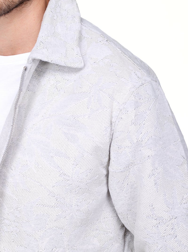 Veste Jacquard - Frilivin Blanc - Kiabi