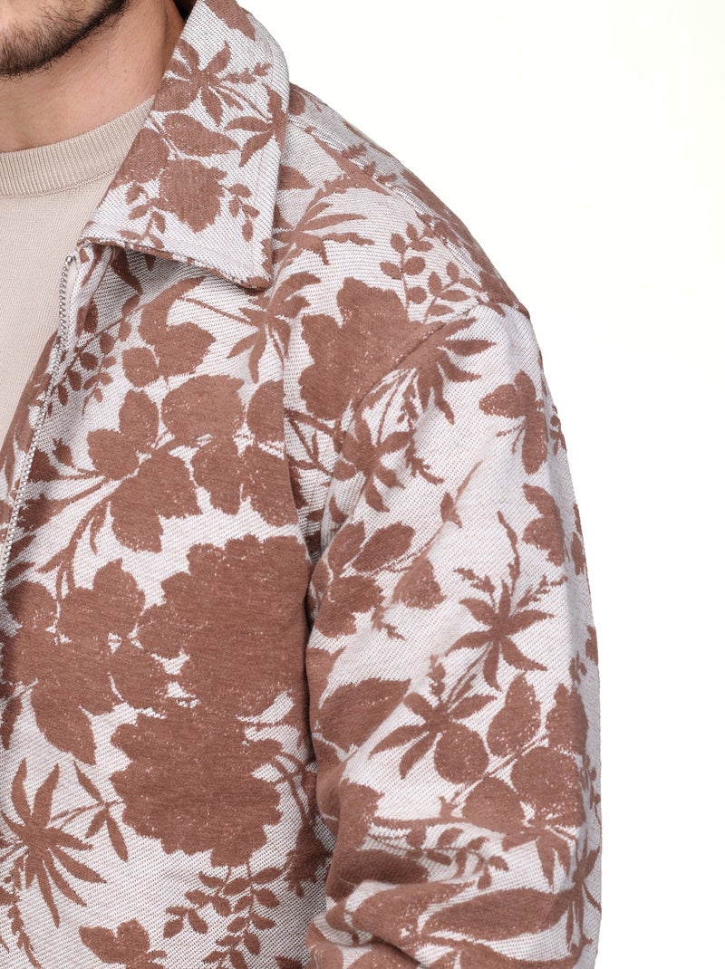 Veste Jacquard - Frilivin Marron - Kiabi