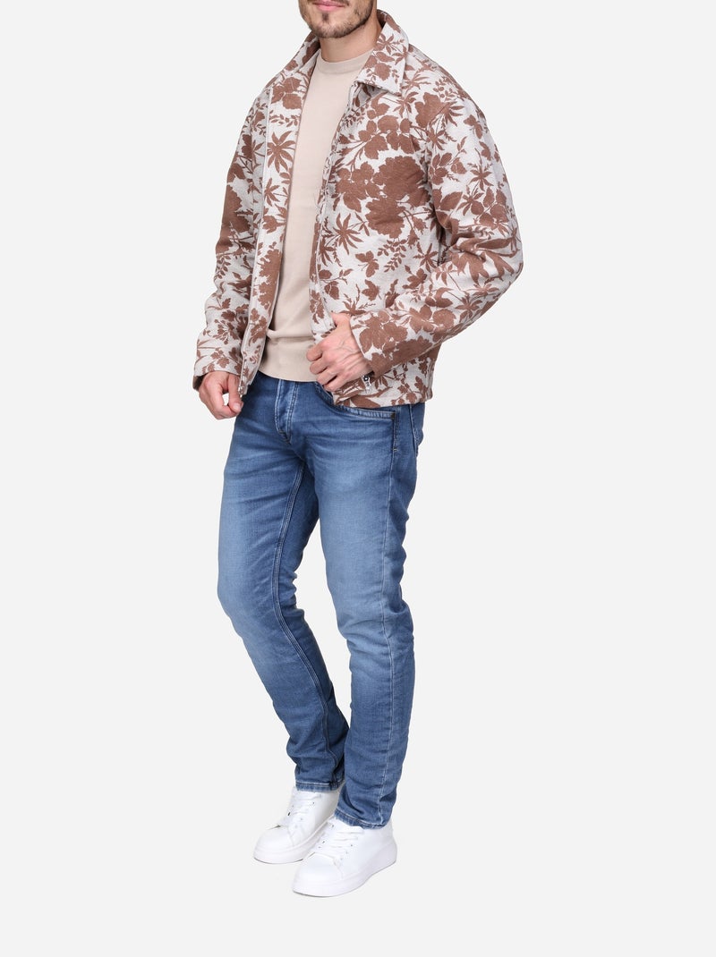 Veste Jacquard - Frilivin Marron - Kiabi