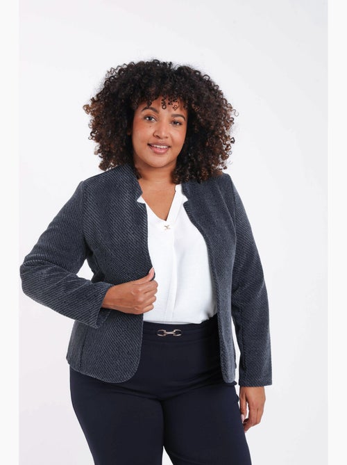 Veste jacquard bicolore avec lurex PAPRIKA - Kiabi