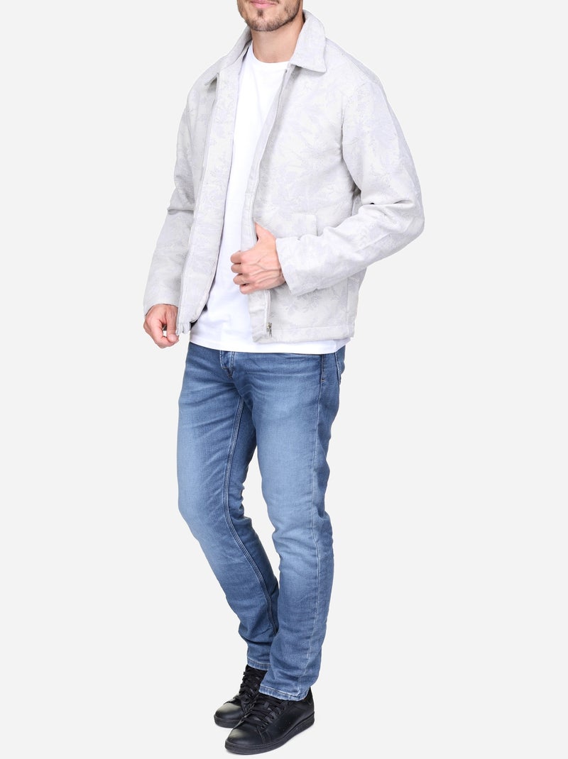 Veste Jacquard Blanc - Kiabi