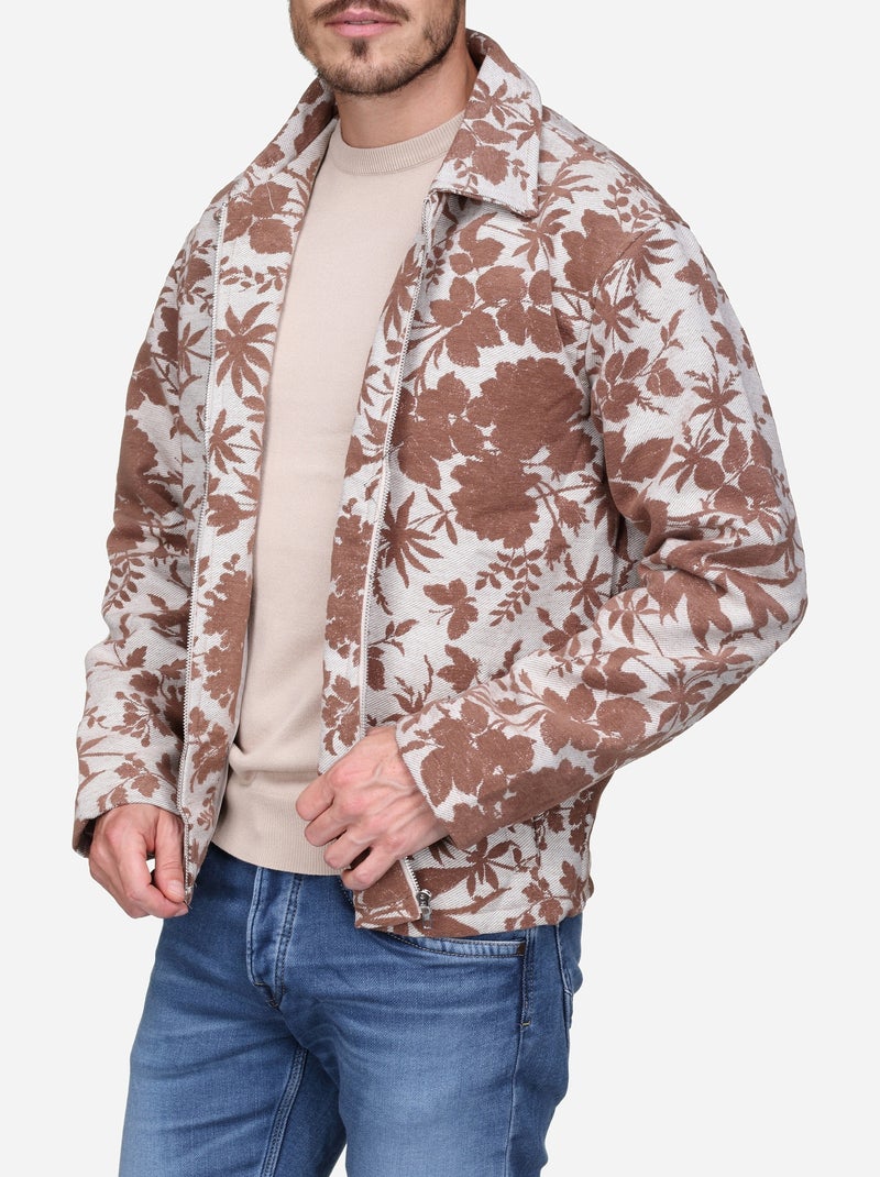 Veste Jacquard Marron - Kiabi