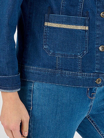 Veste jean finitions brillantes - Damart