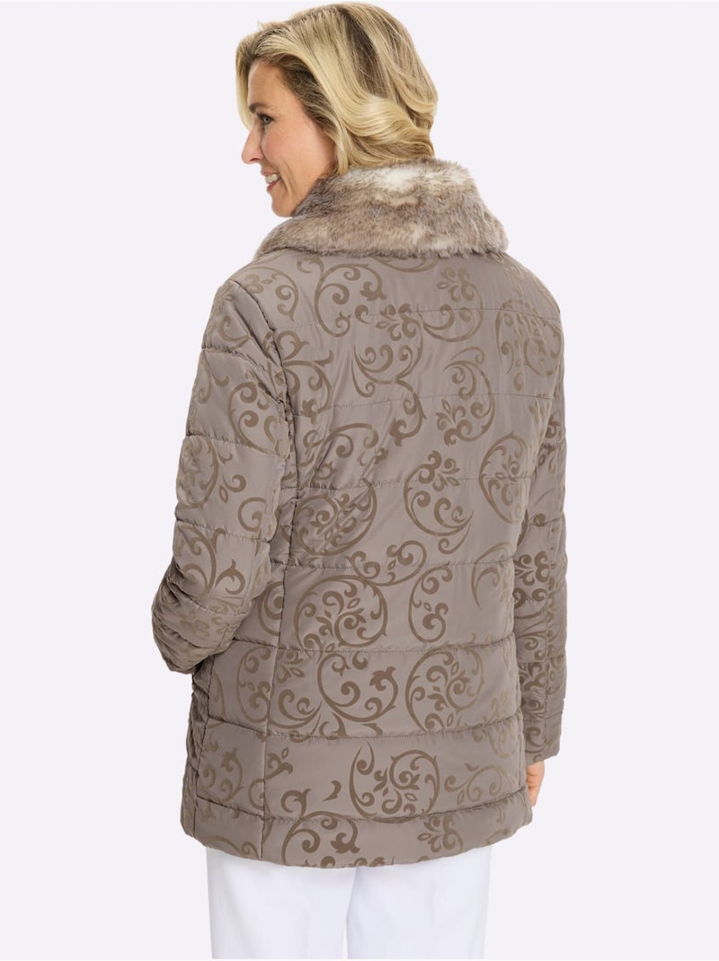 Veste joli imprimé floqué très doux - taille standard - moda vilona Gris taupe - Kiabi