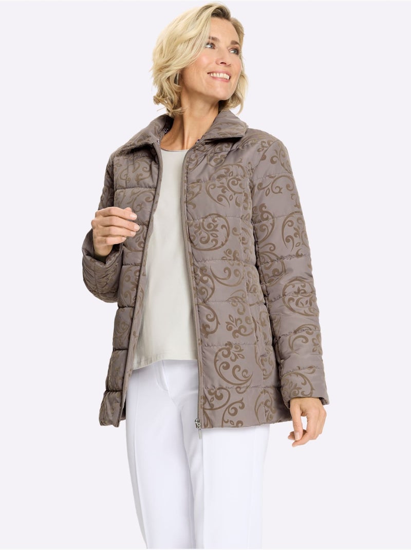 Veste joli imprimé floqué très doux - taille standard - moda vilona Gris taupe - Kiabi