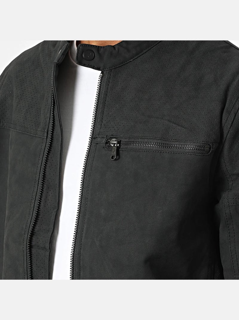 Veste Kaporal style motard Noir - Kiabi