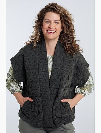 Veste kimono matelassée unie PAPRIKA