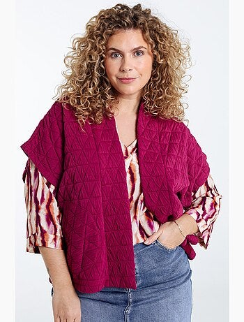 Veste kimono matelassée unie