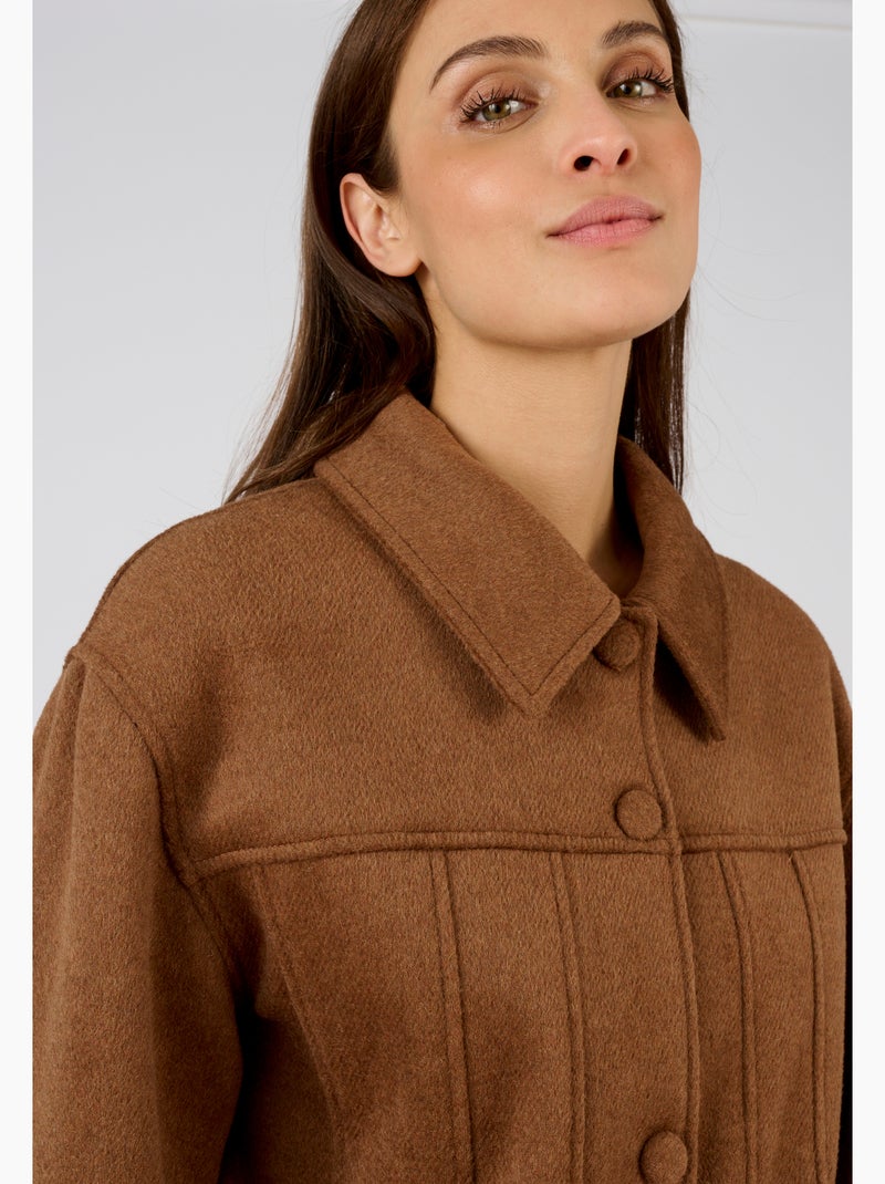 Veste lainage - Damart Marron - Kiabi