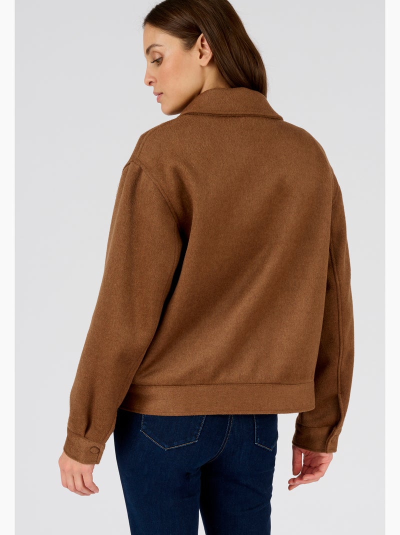 Veste lainage - Damart Marron - Kiabi