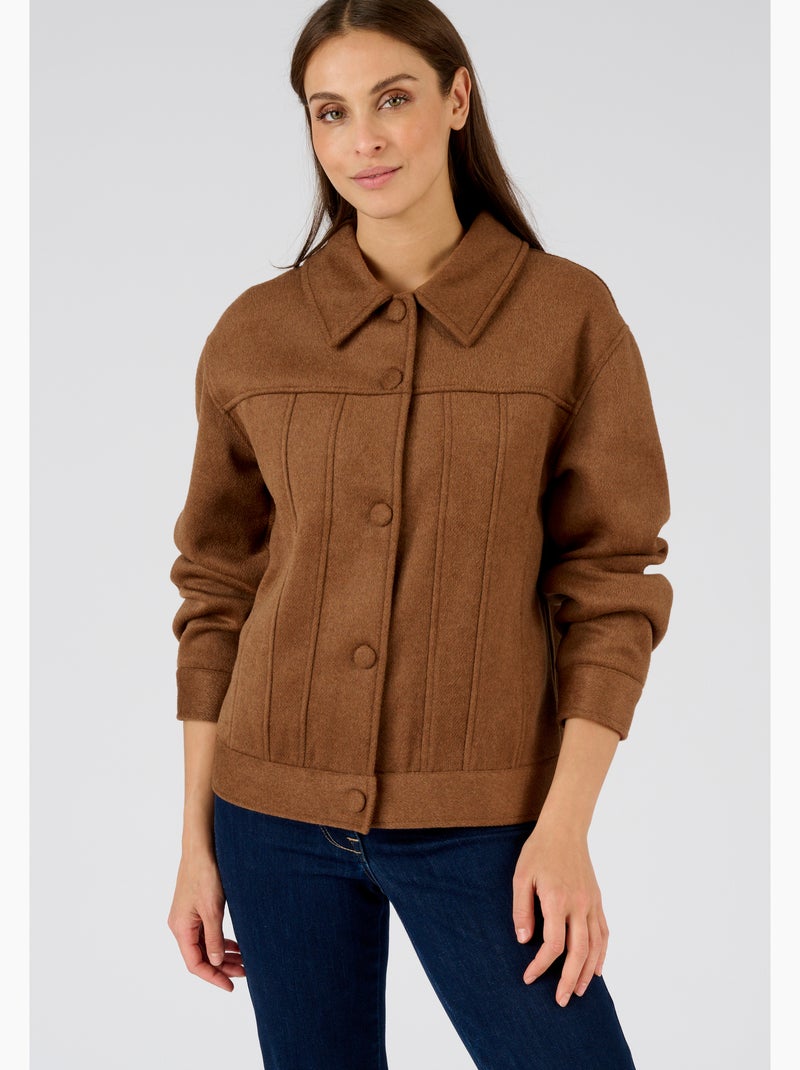 Veste lainage - Damart Marron - Kiabi