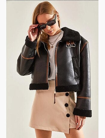 Veste laminée avec col ceinturé lucci