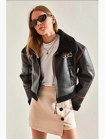 Veste laminée avec col ceinturé lucci