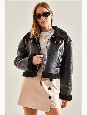 Veste laminée avec col ceinturé lucci