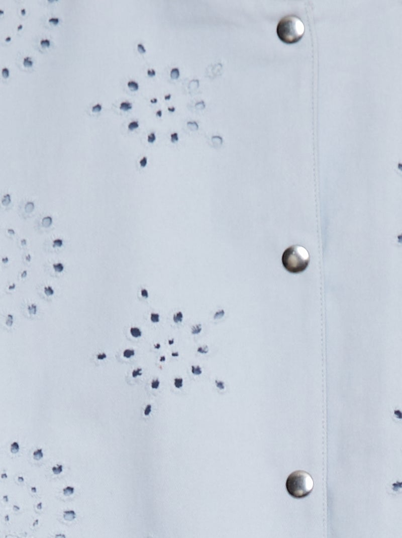 Veste légère avec broderie anglaise BLEU - Kiabi