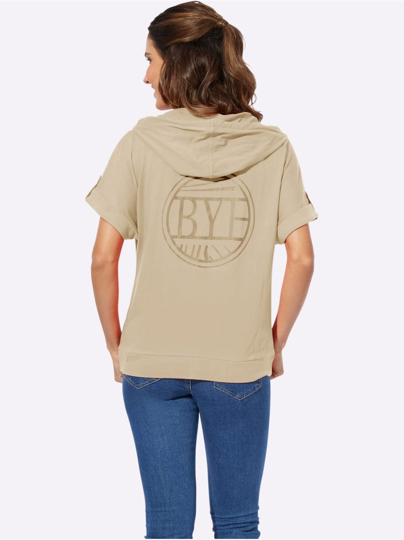 Veste légère avec capuche et glissière pratique - Taille standard - Moda Vilona Beige - Kiabi