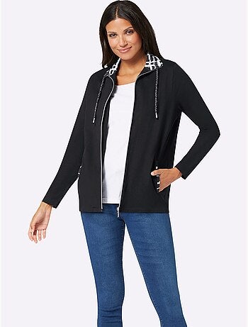 Veste légère avec col à revers et motif géométrique - Taille standard - Moda Vilona
