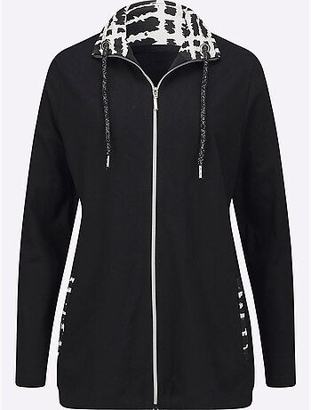 Veste légère avec col à revers et motif géométrique - Taille standard - Moda Vilona