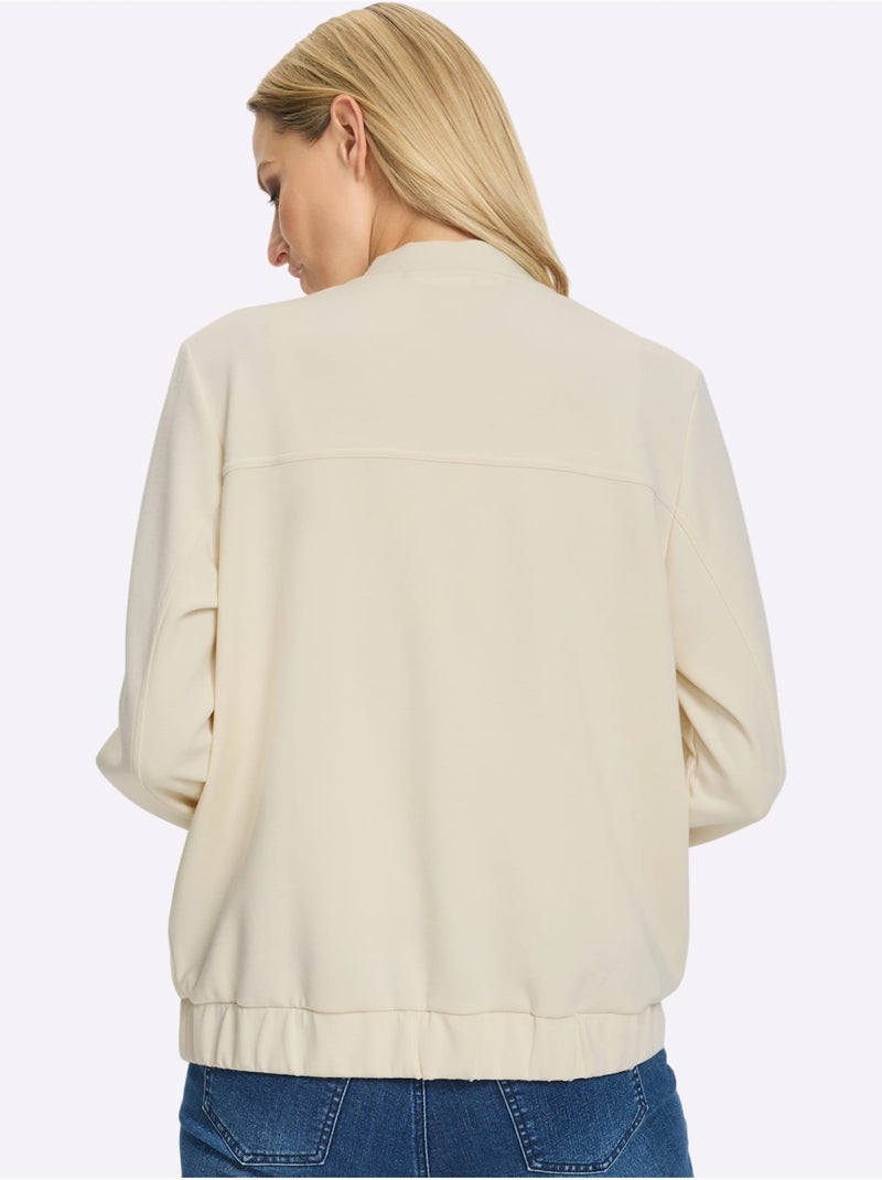 Veste Légère Bords Côtes Extensibles - Taille Standard - Helline Ivoire - Kiabi