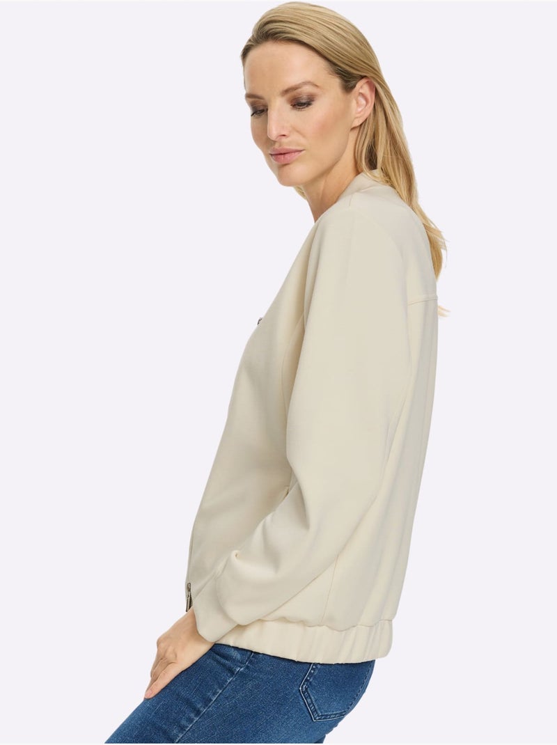 Veste Légère Bords Côtes Extensibles - Taille Standard - Helline Ivoire - Kiabi