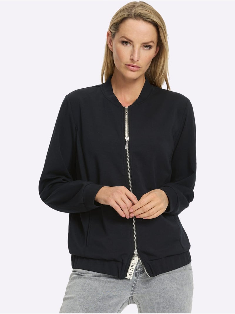 Veste Légère Bords Côtes Extensibles - Taille Standard - Helline Noir - Kiabi